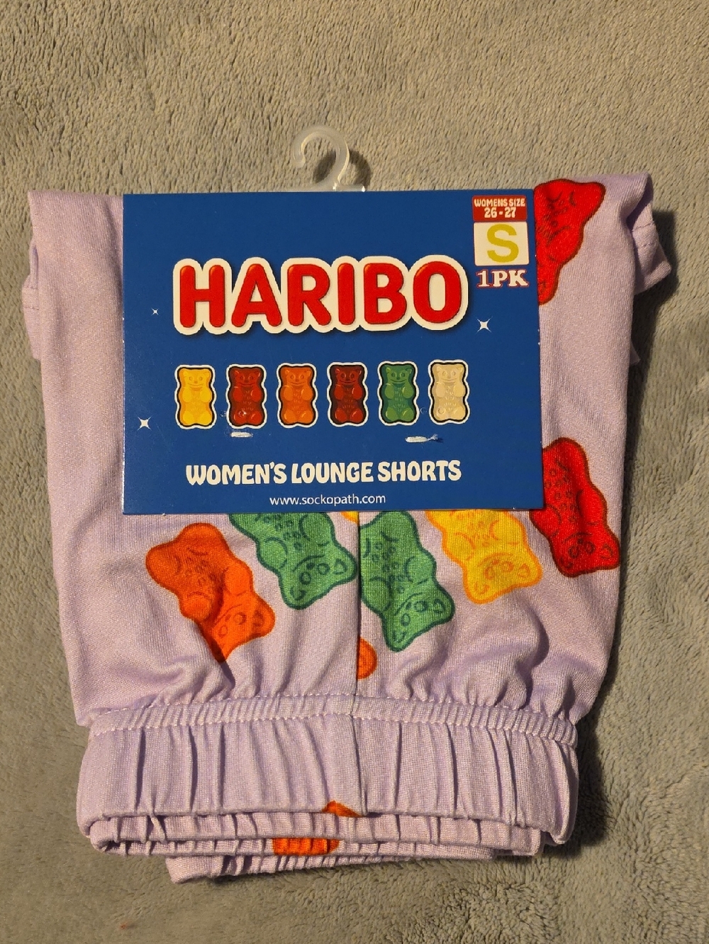 HARI Lavender Lounge Shorts with Multicolor Gummy Bear Print